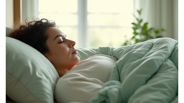 Woman enjoying restful sleep