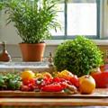 Healthy meal prep ingredients on a kitchen counter