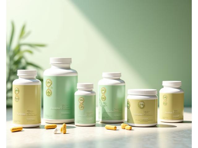 Variety of high-quality supplement bottles with organic ingredients specified